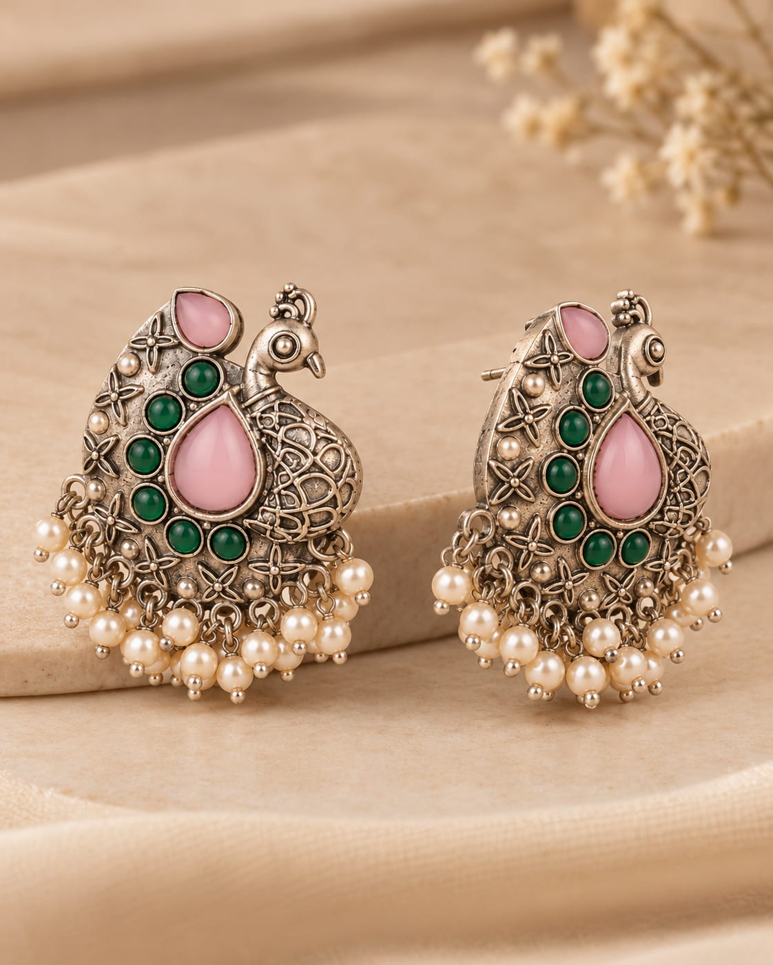 Shyla Peacock Stud Earrings
