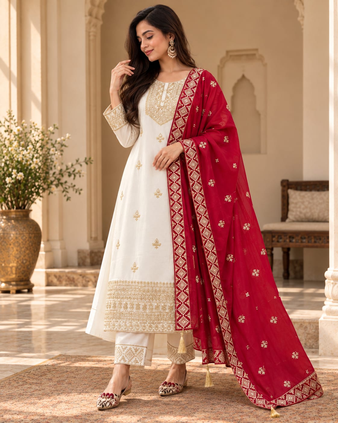 Roman Silk Zari Jacquard Suit Set