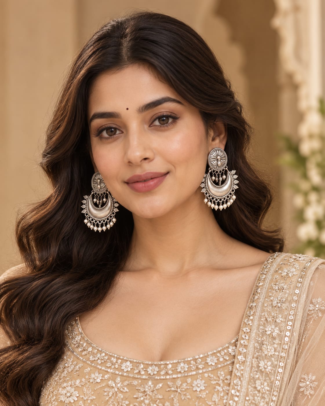 Diana Oxidized Peacock Chandbali Earrings